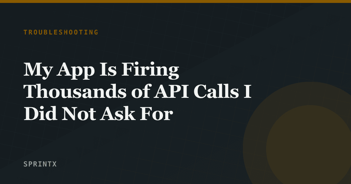 A browser network tab filling with repeated identical API requests