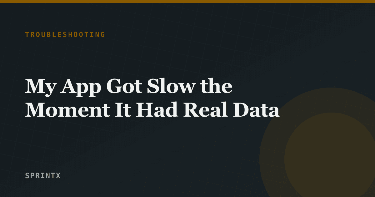 A dashboard loading slowly as the database grows