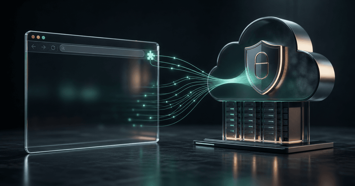 A browser extension connected to a secure cloud backend