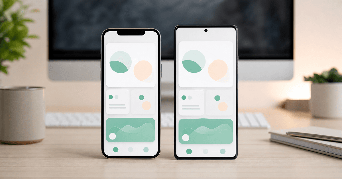 A mobile app running on iPhone and Android side by side