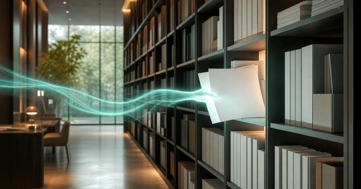 A digital assistant retrieving answers from a library of company documents