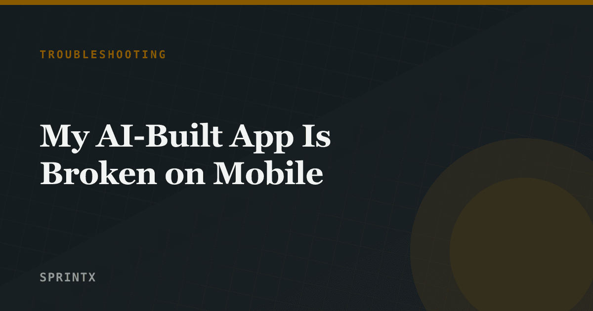 A web app rendering correctly on a laptop and breaking on a phone screen