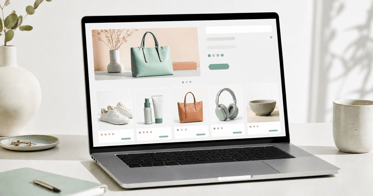 An online store showing a personalized set of recommended products