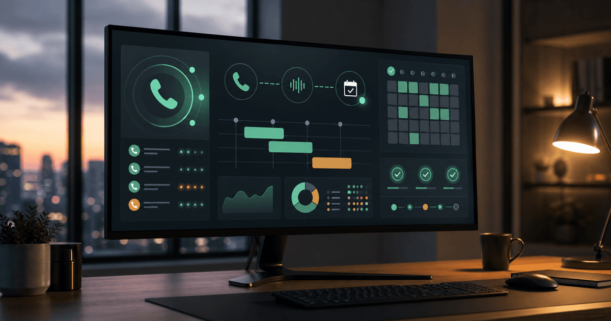 A sales operations dashboard showing calls being placed and appointments booked automatically