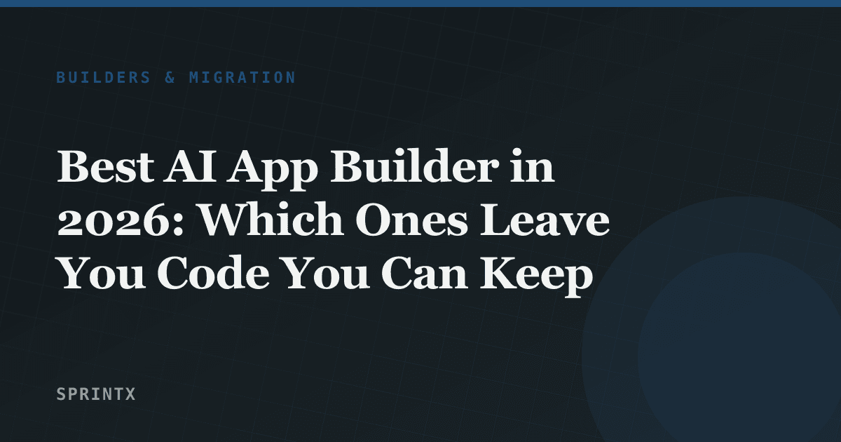 A comparison of AI app building platforms scored on code portability