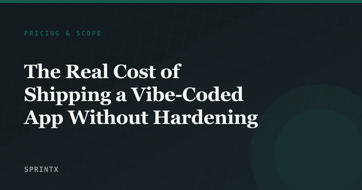 The accumulating cost of shipping an unhardened AI-built application