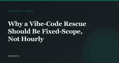 Why a Vibe-Code Rescue Should Be Fixed-Scope, Not Hourly
