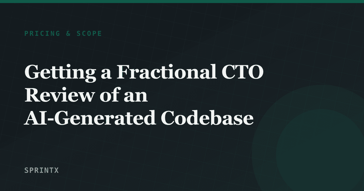 An experienced engineer walking a founder through findings from a codebase review