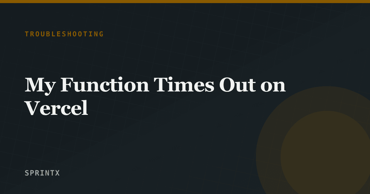 A serverless function execution timeline hitting a hard limit