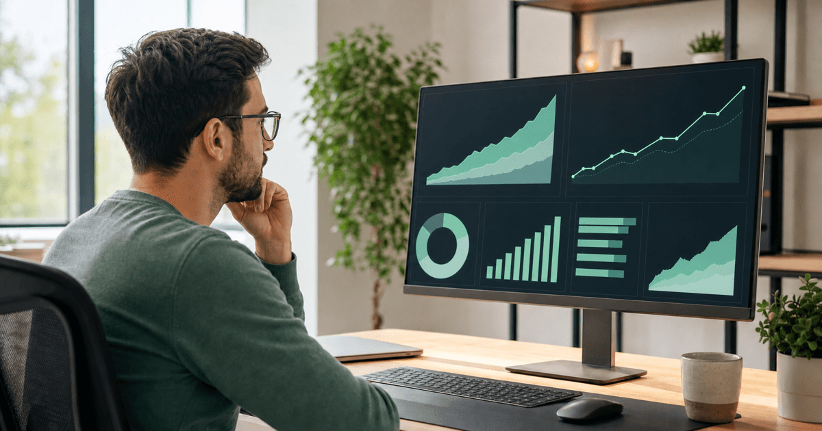 A developer reviewing rising API usage charts on a dashboard