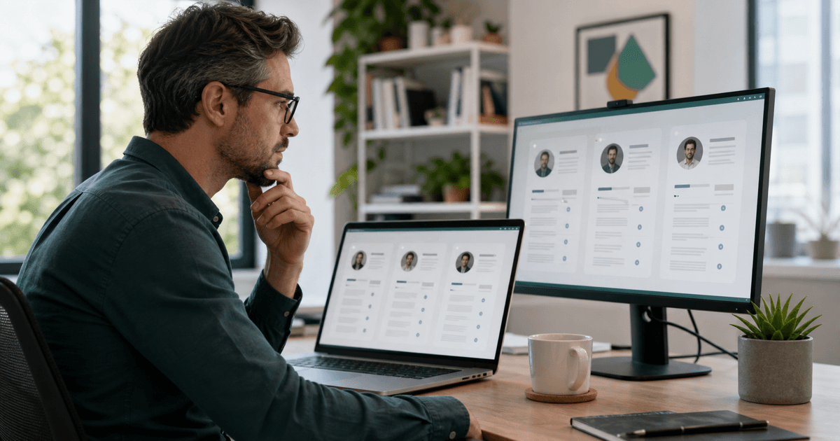 A hiring manager comparing candidate profiles for an augmented development team
