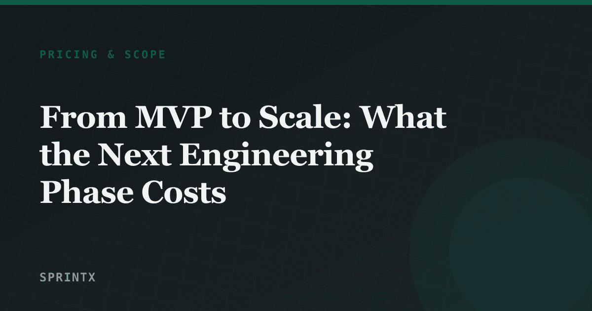 Cost breakdown for taking a SaaS MVP to scale