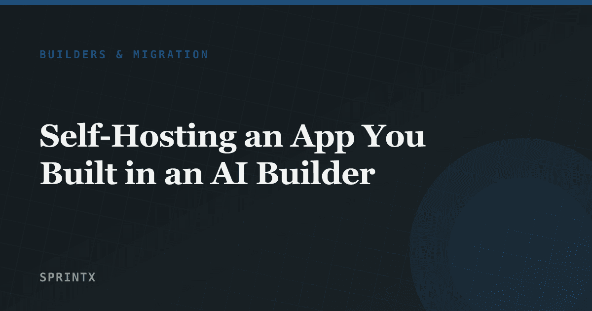Running an AI-built application on self-managed infrastructure