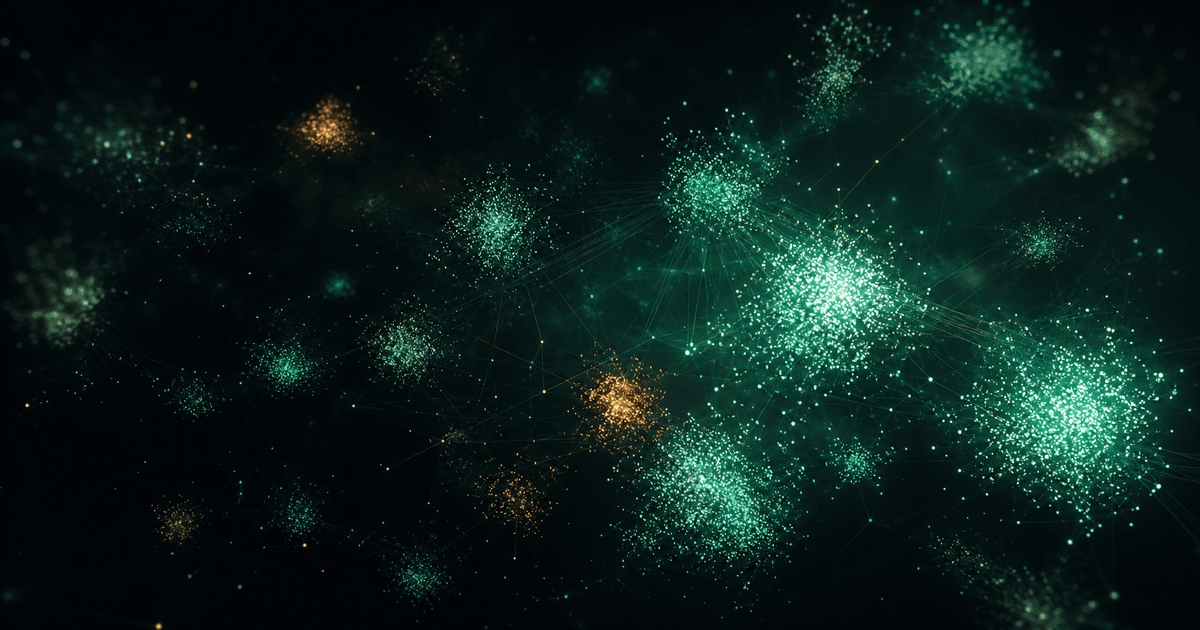 A visualization of documents mapped as points in a search space