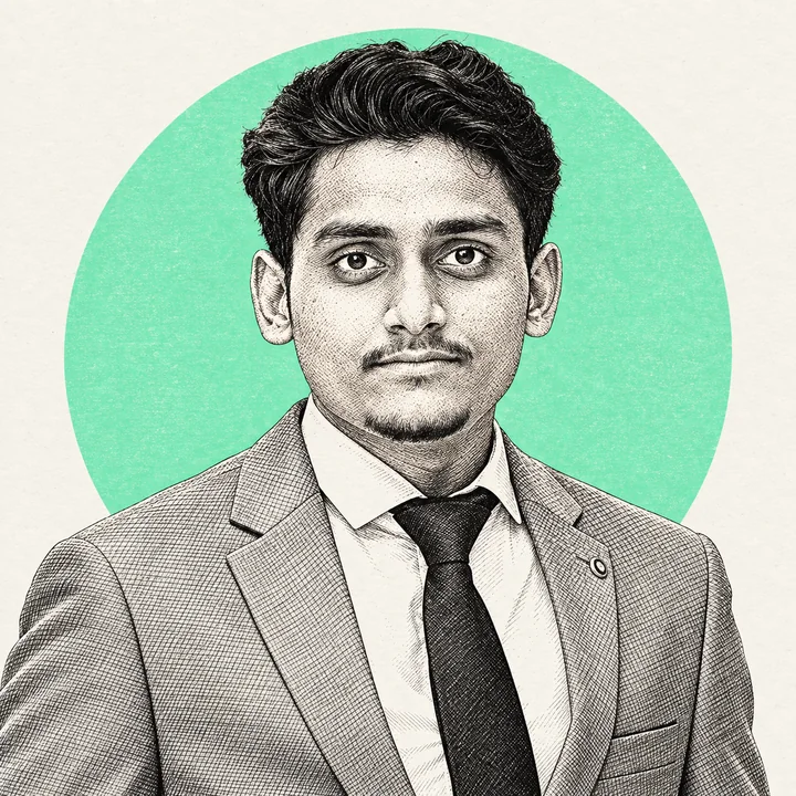 Illustrated portrait of Hassan Baig
