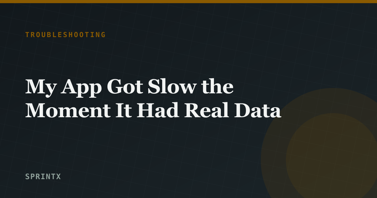 A dashboard loading slowly as the database grows