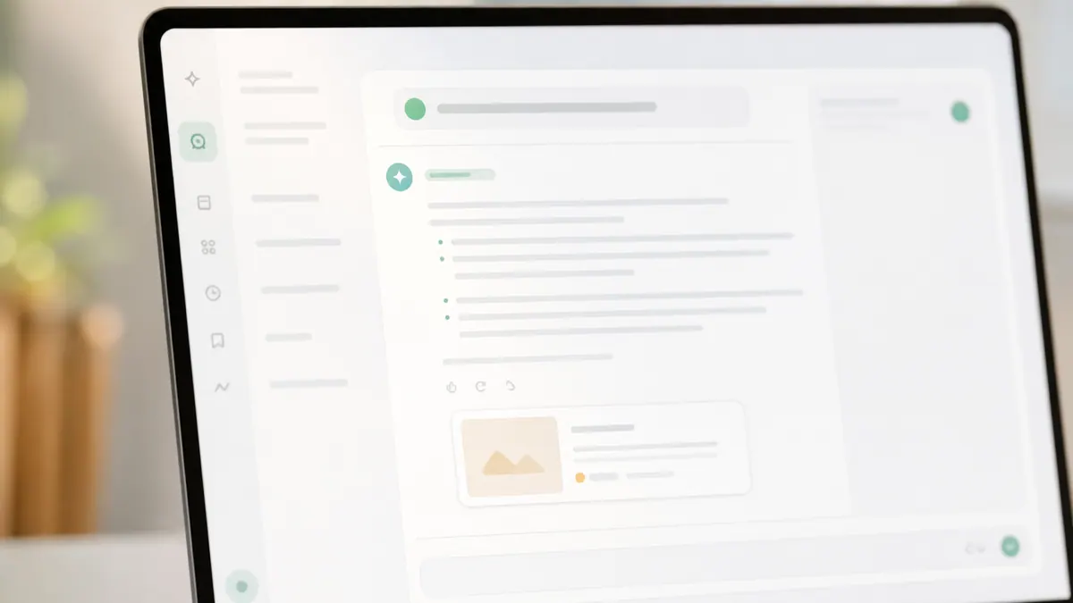 A user asking an in-app assistant a question and getting an answer with a link to the right doc