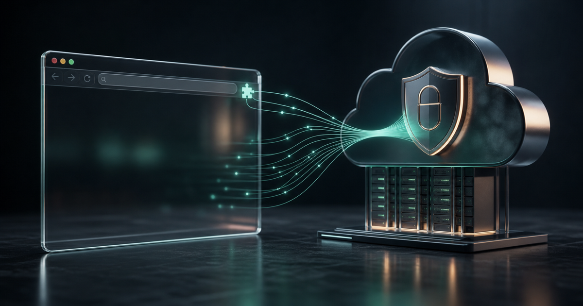 A browser extension connected to a secure cloud backend