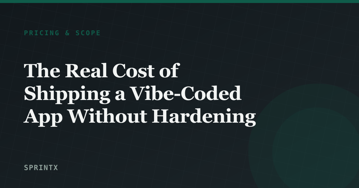 The accumulating cost of shipping an unhardened AI-built application