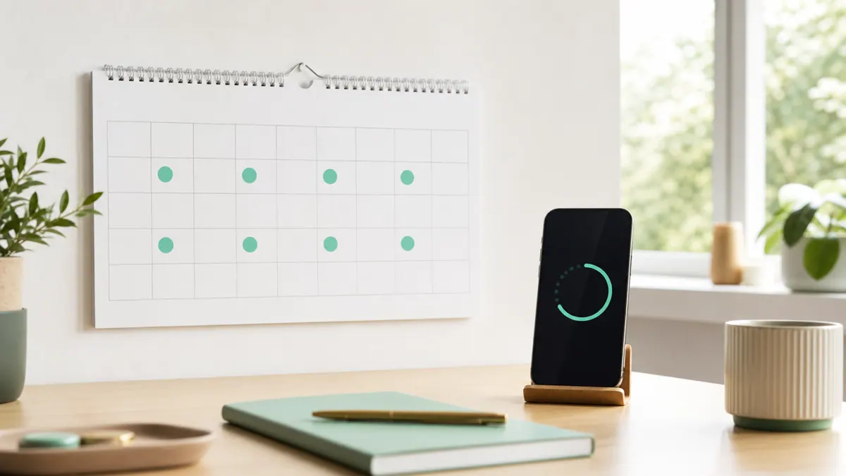 A calendar showing OS release cycles alongside a mobile app being updated