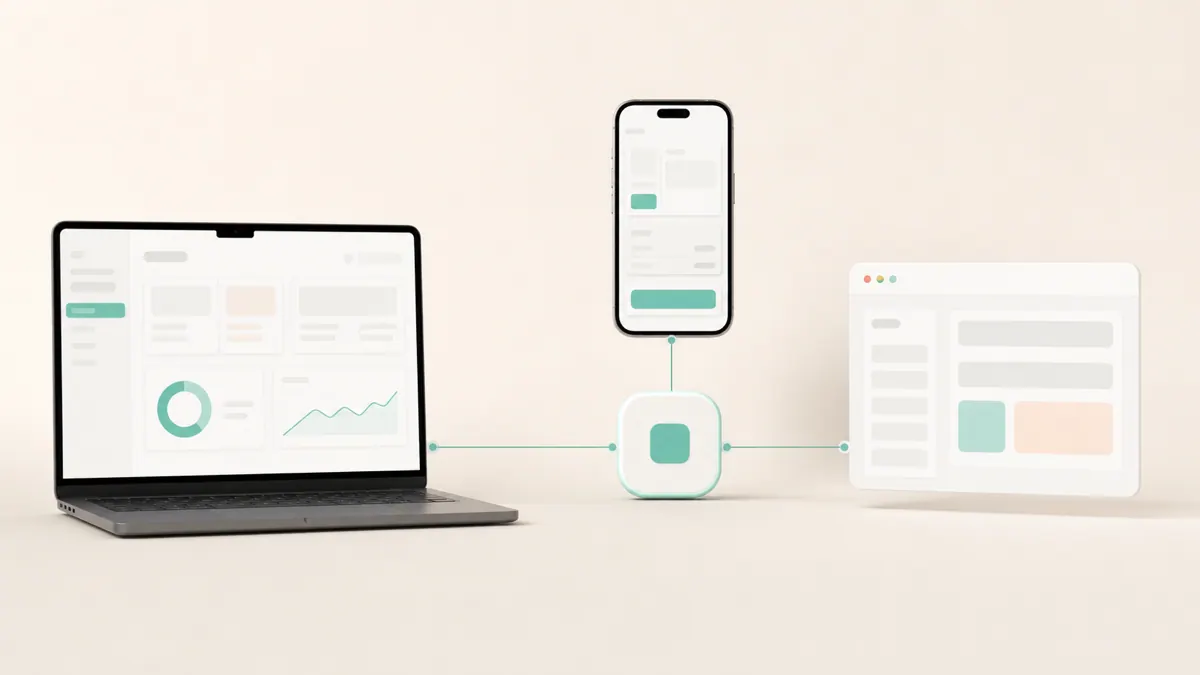 A diagram showing a custom Shopify app connecting a store's admin, checkout, and an external system