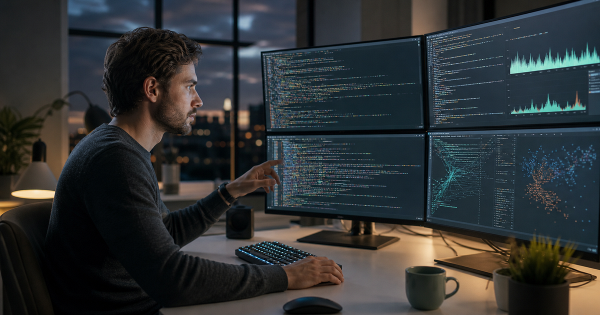 A developer tracing an intermittent failure on a dashboard full of logs