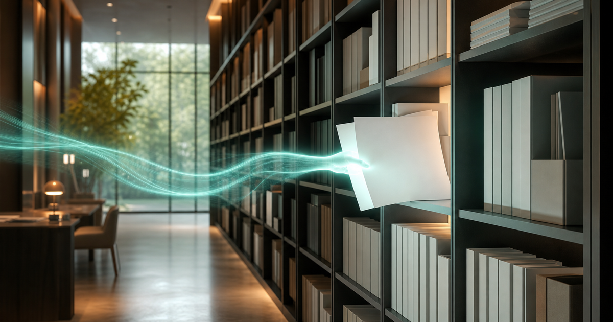 A digital assistant retrieving answers from a library of company documents