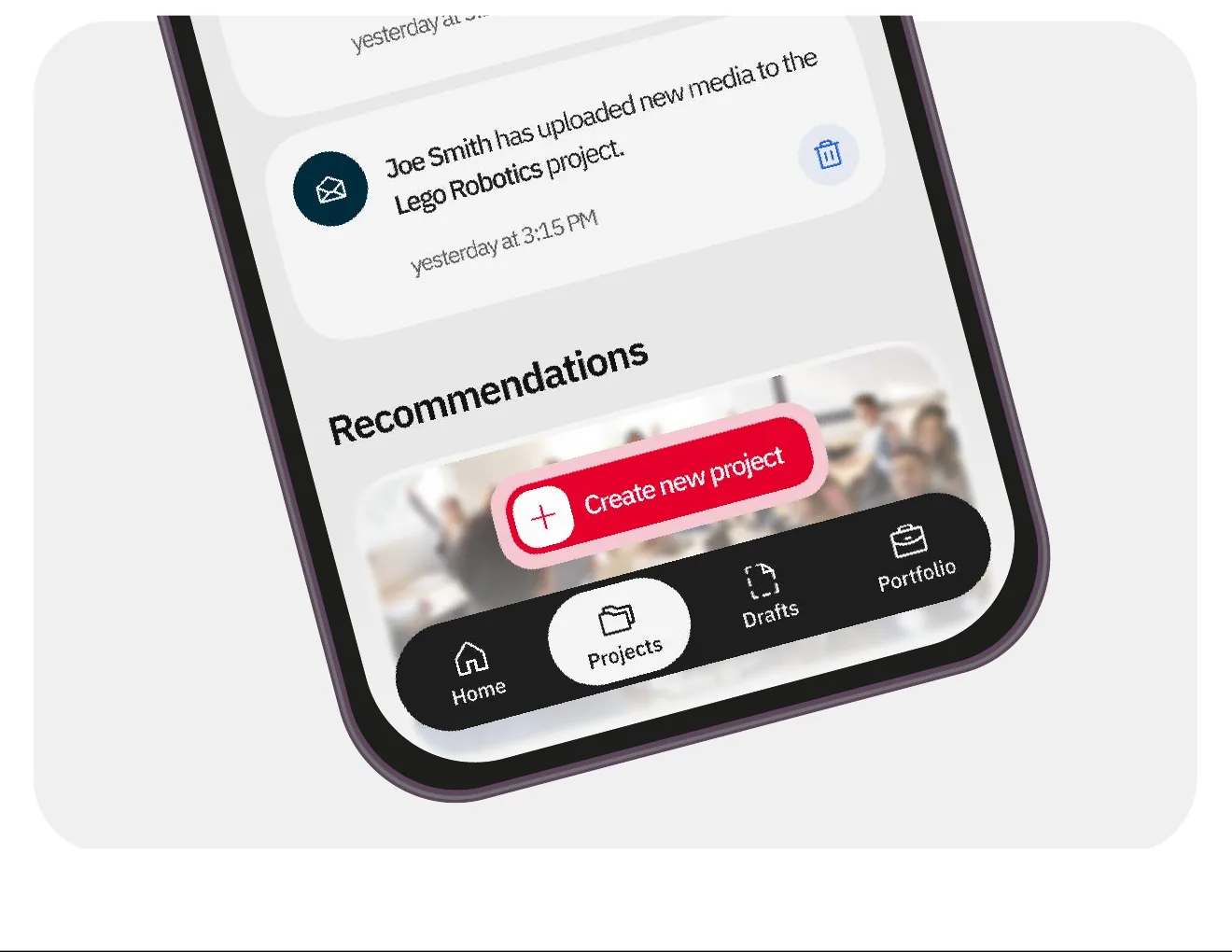 The Brevidee app home screen with recommendations